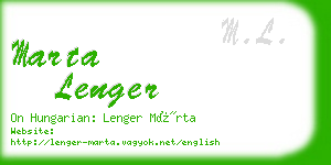 marta lenger business card